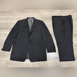Hickey Freeman Loro‎ Piana 150s Wool Suit Sz 49L 42X32 Stripe